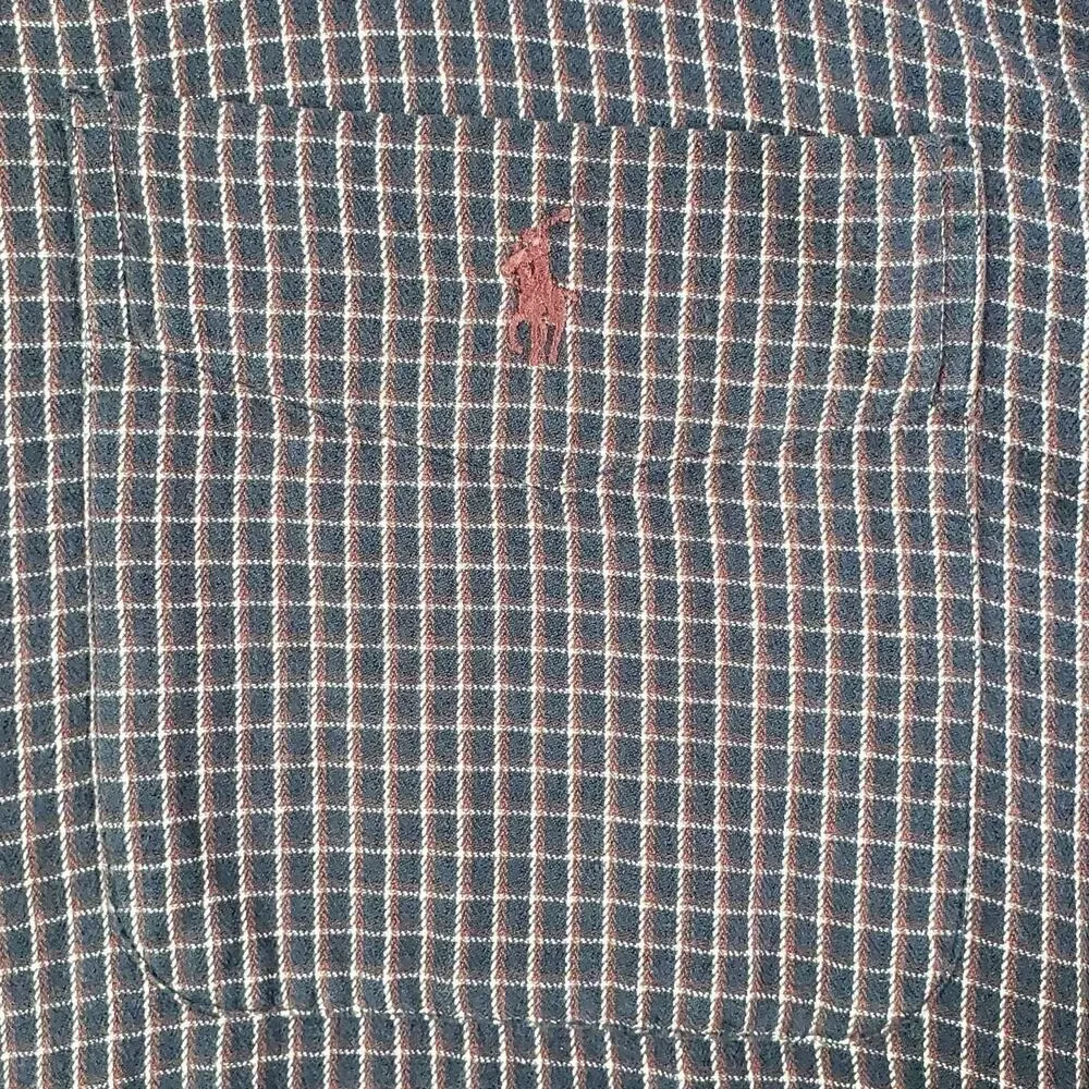 Polo Ralph Lauren Oxford Shirt Mens Size Medium Button Down Black Plaid Blaire
